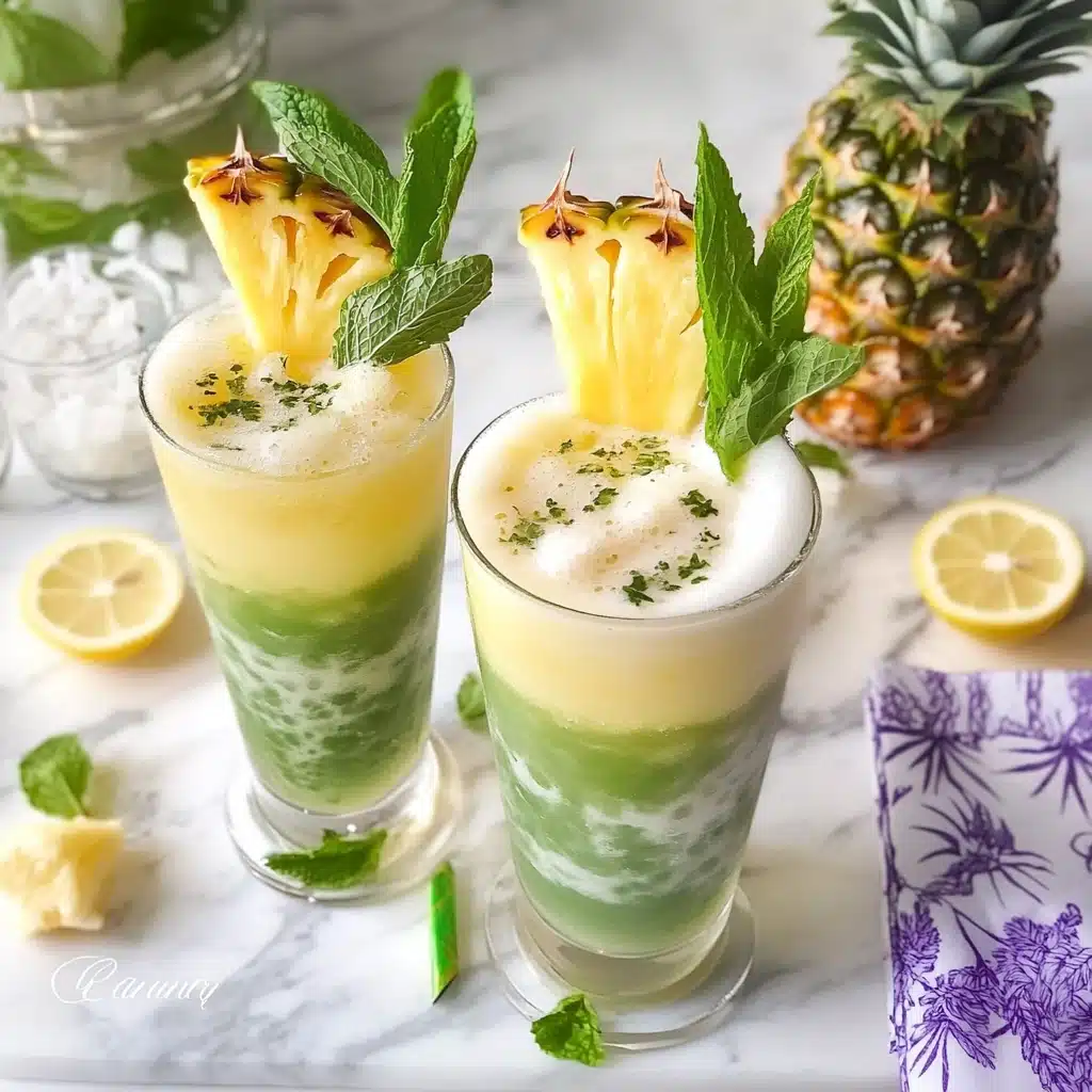 Pineapple Coconut Virgin Mojito Float Recipe - Recipe Image