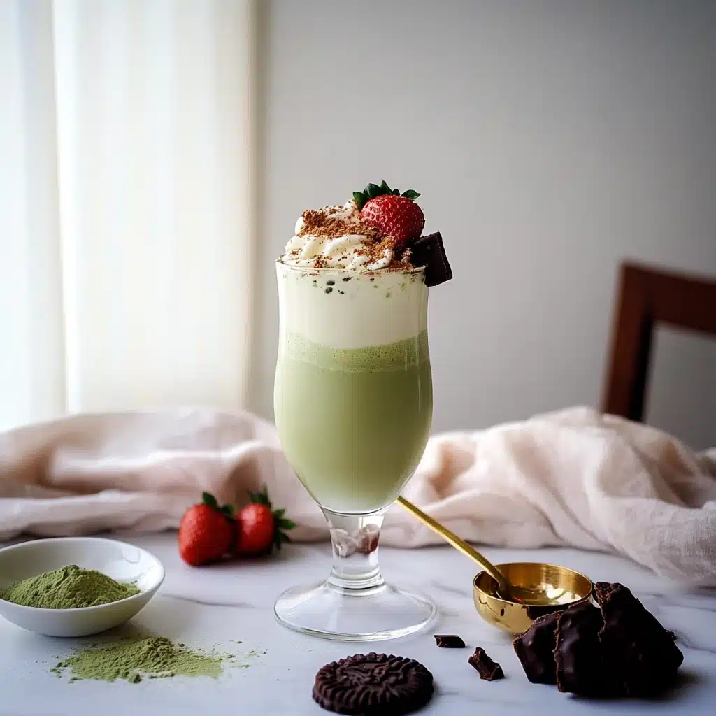 Green Tea Frappe with Cookies and Cream Topping Recipe - Recipe Image