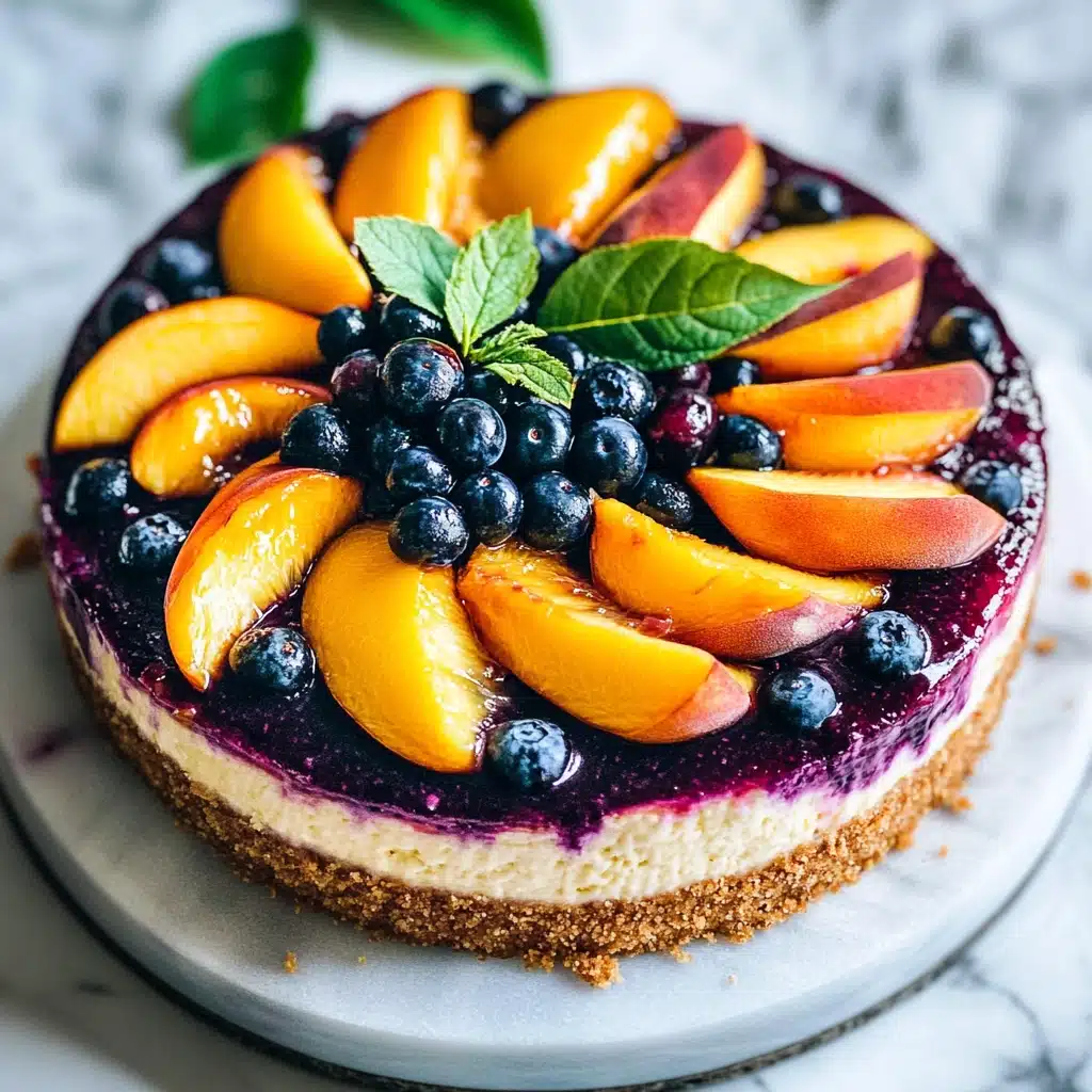 Blueberry Peach Cheesecake Recipe - Recipe Image