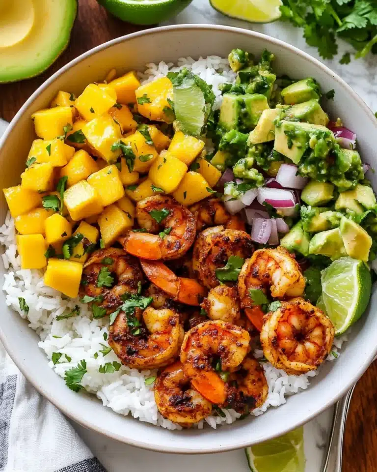 Chili Lime Shrimp Bowls with Mango-Avocado Salsa Recipe