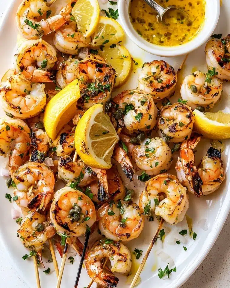 Grilled Shrimp Piccata Skewers Recipe