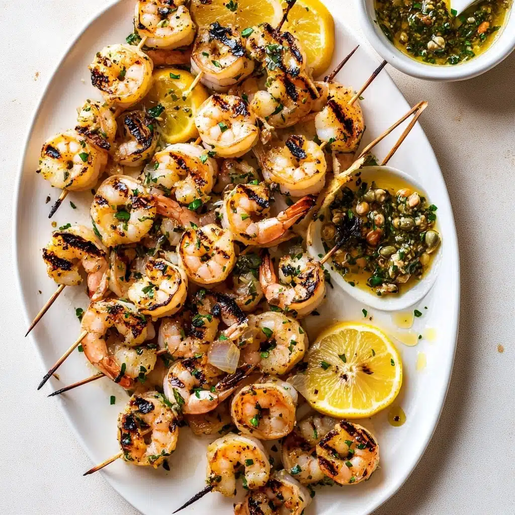 Grilled Shrimp Piccata Skewers Recipe - Recipe Image