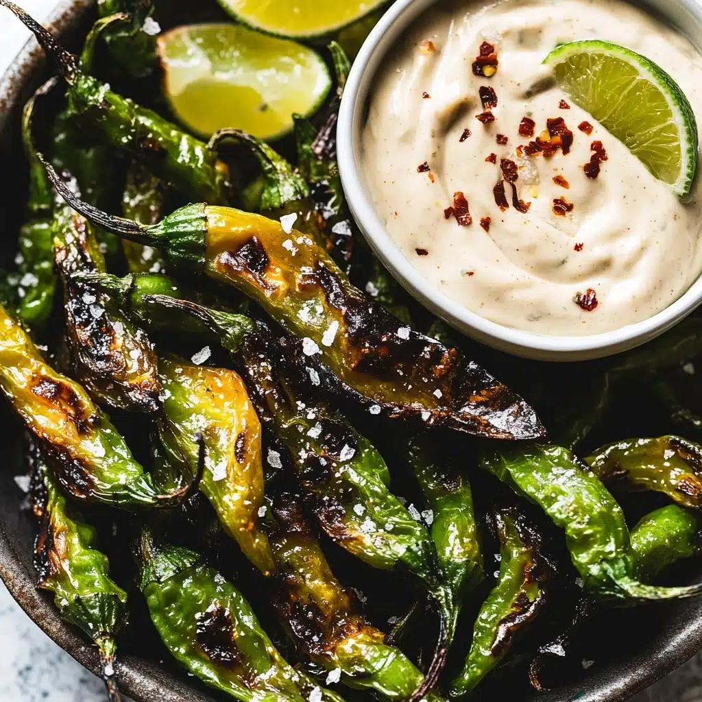 Blistered Shishito Peppers with Dipping Sauce Recipe - Recipe Image
