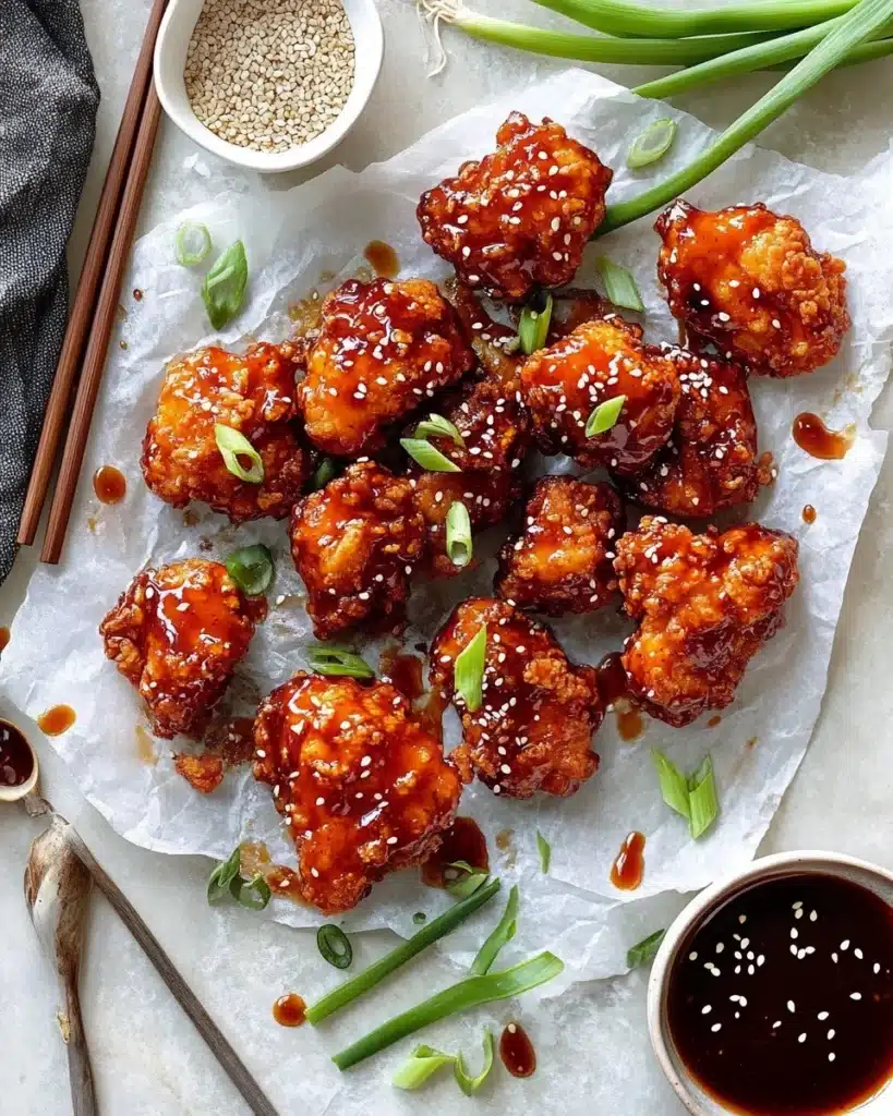 Oven Fried Korean Popcorn Chicken. Recipe