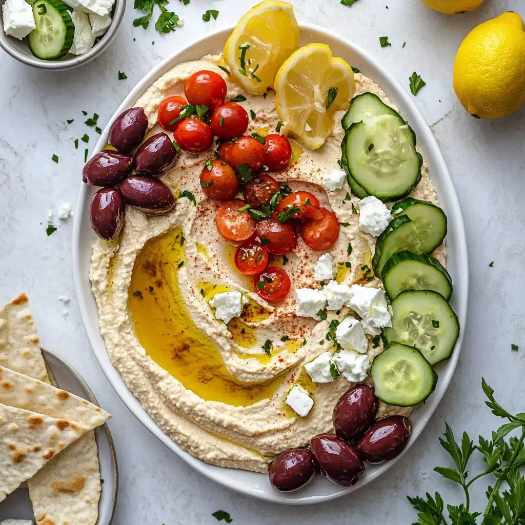 Greek Style Loaded Hummus Recipe - Recipe Image