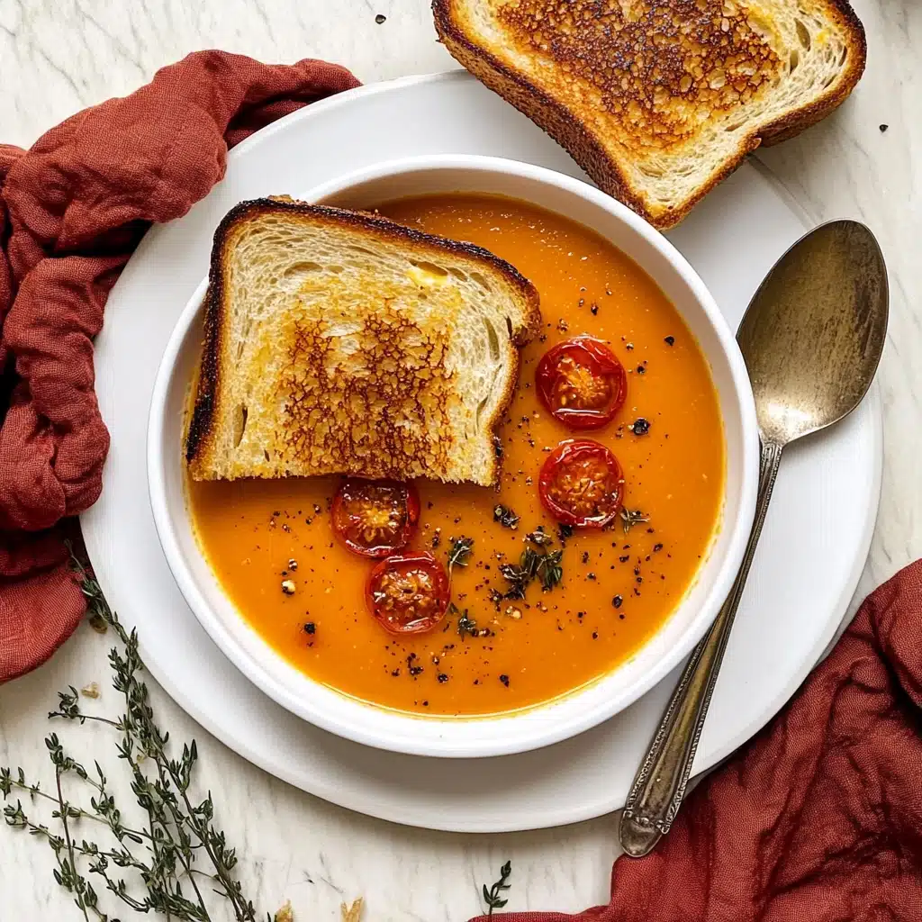 Creamy Roasted Garlic Tomato Soup Recipe - Recipe Image