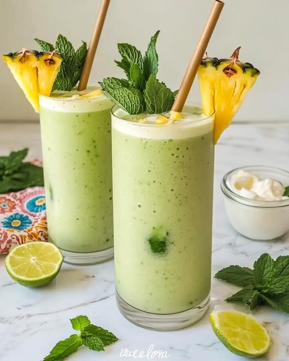 Pineapple Coconut Virgin Mojito Float Recipe