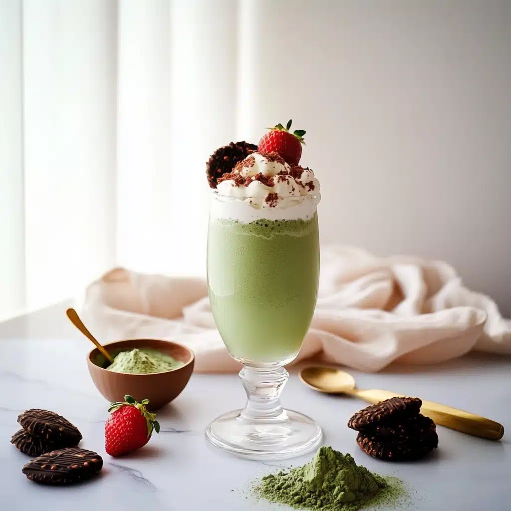 Green Tea Frappe with Cookies and Cream Topping Recipe - Recipe Image