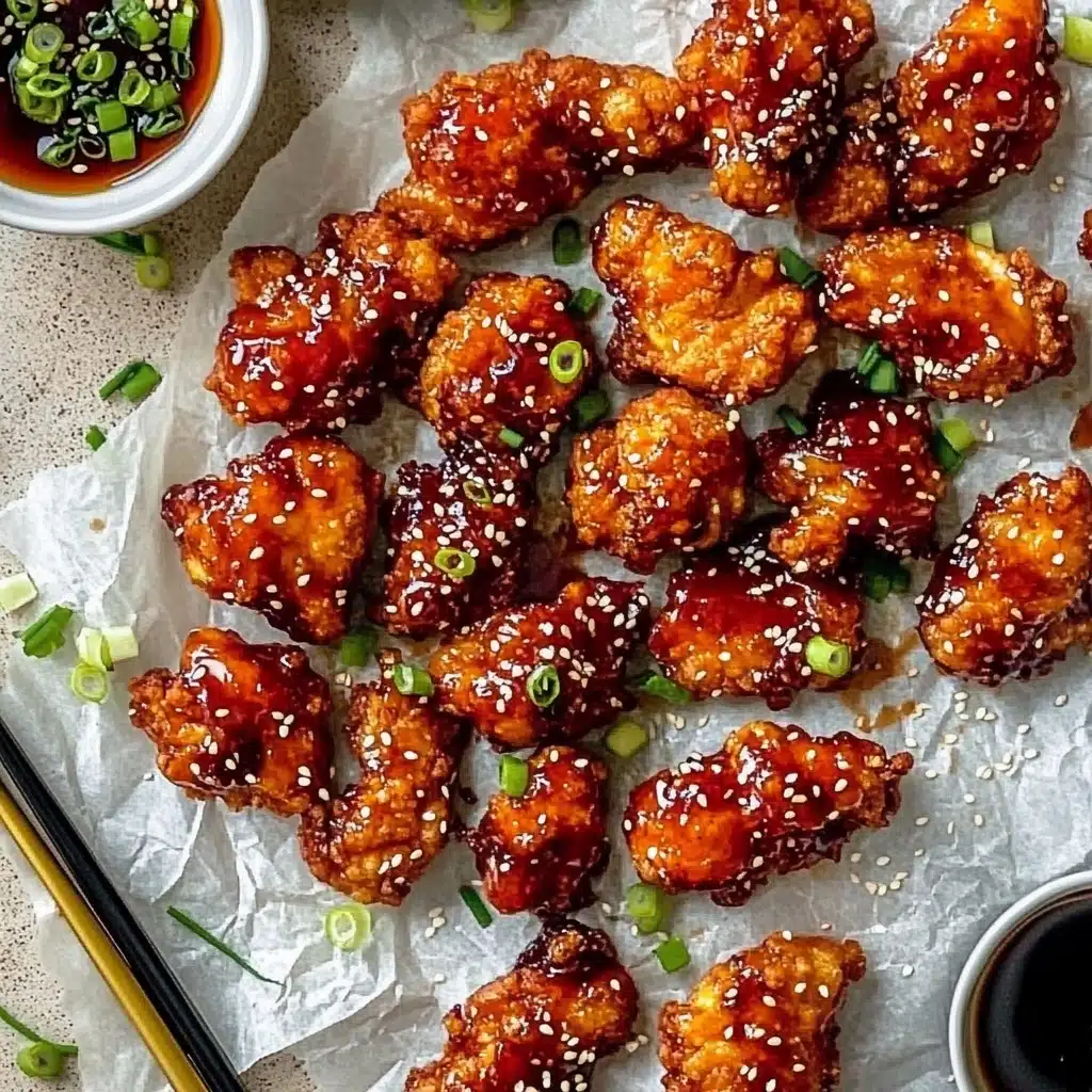 Oven Fried Korean Popcorn Chicken. Recipe - Recipe Image