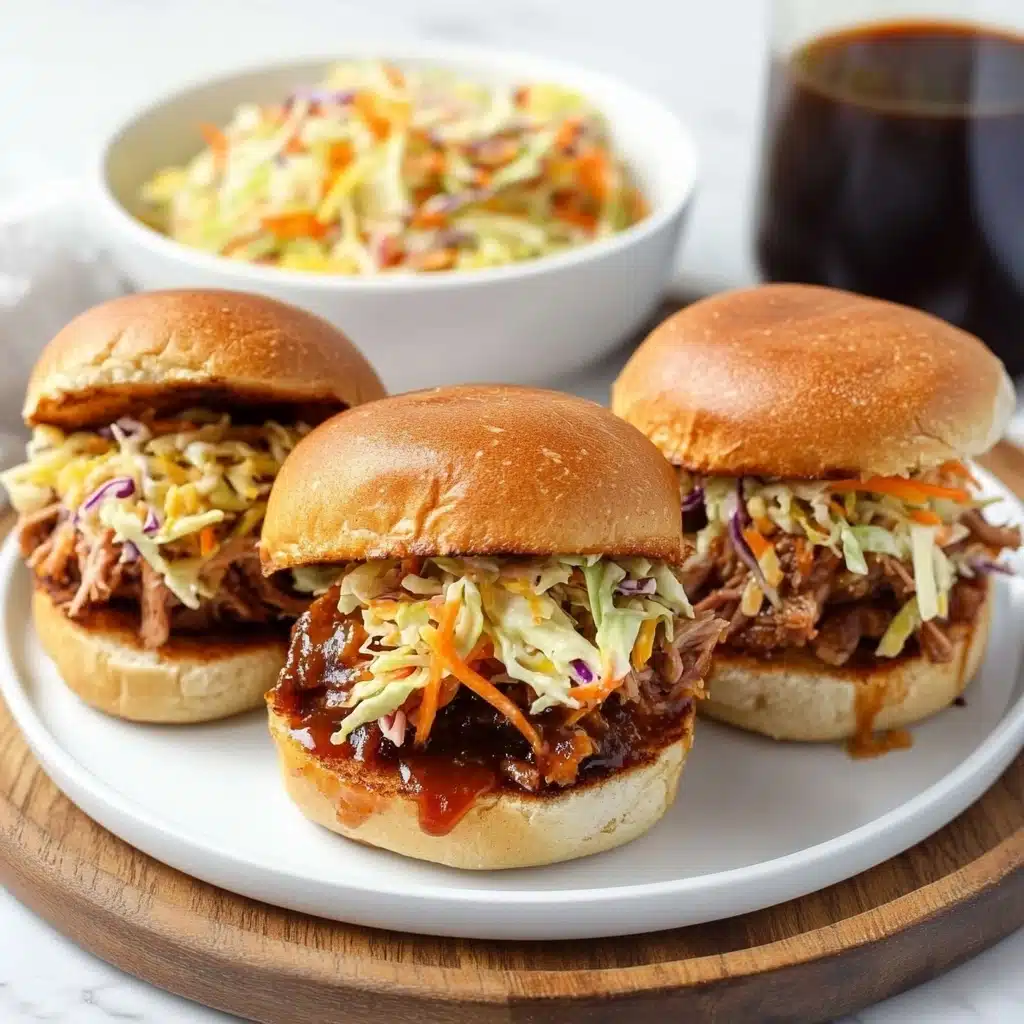 Easy Pulled BBQ Chicken Sliders with Coleslaw (No Mayo) Recipe - Recipe Image