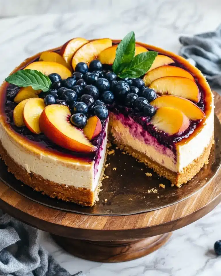 Blueberry Peach Cheesecake Recipe
