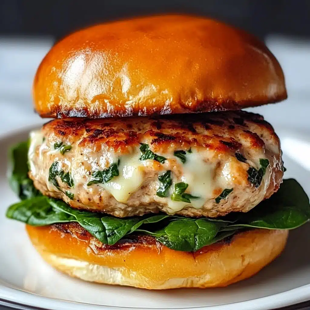 White Cheddar Spinach Chicken Burgers Recipe - Recipe Image