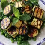 Grilled Zucchini, Halloumi, Pea Salad with Mint, Dijon and Lemon Recipe