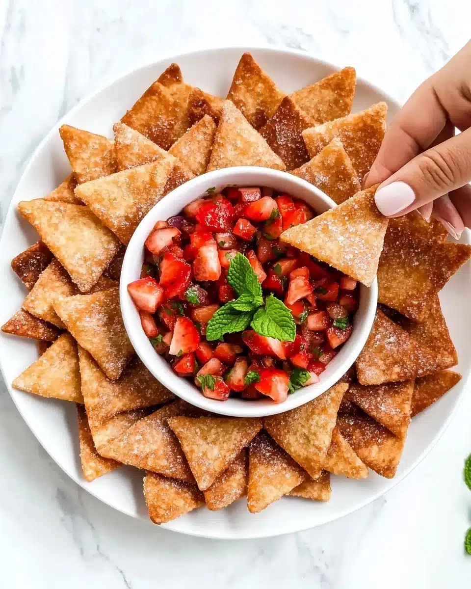 Dessert Strawberry Salsa with Cinnamon Chips Recipe