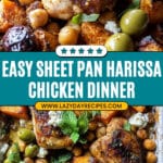 Sheet Pan Harissa Chicken with Chickpeas and Sweet Potatoes Recipe