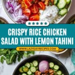 Chicken Shawarma Crispy Rice Salad with Lemon-Tahini Dressing Recipe