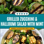 Grilled Zucchini, Halloumi, Pea Salad with Mint, Dijon and Lemon Recipe