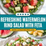 10-Minute Watermelon Rind Salad with Feta & Arugula Recipe