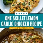 One Skillet Chicken with Lemon Garlic Cream Sauce Recipe