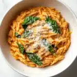 Ground Beef Orzo with Tomato Cream Sauce Recipe