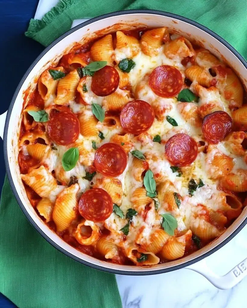 Cheesy Pepperoni Pasta Bake Recipe