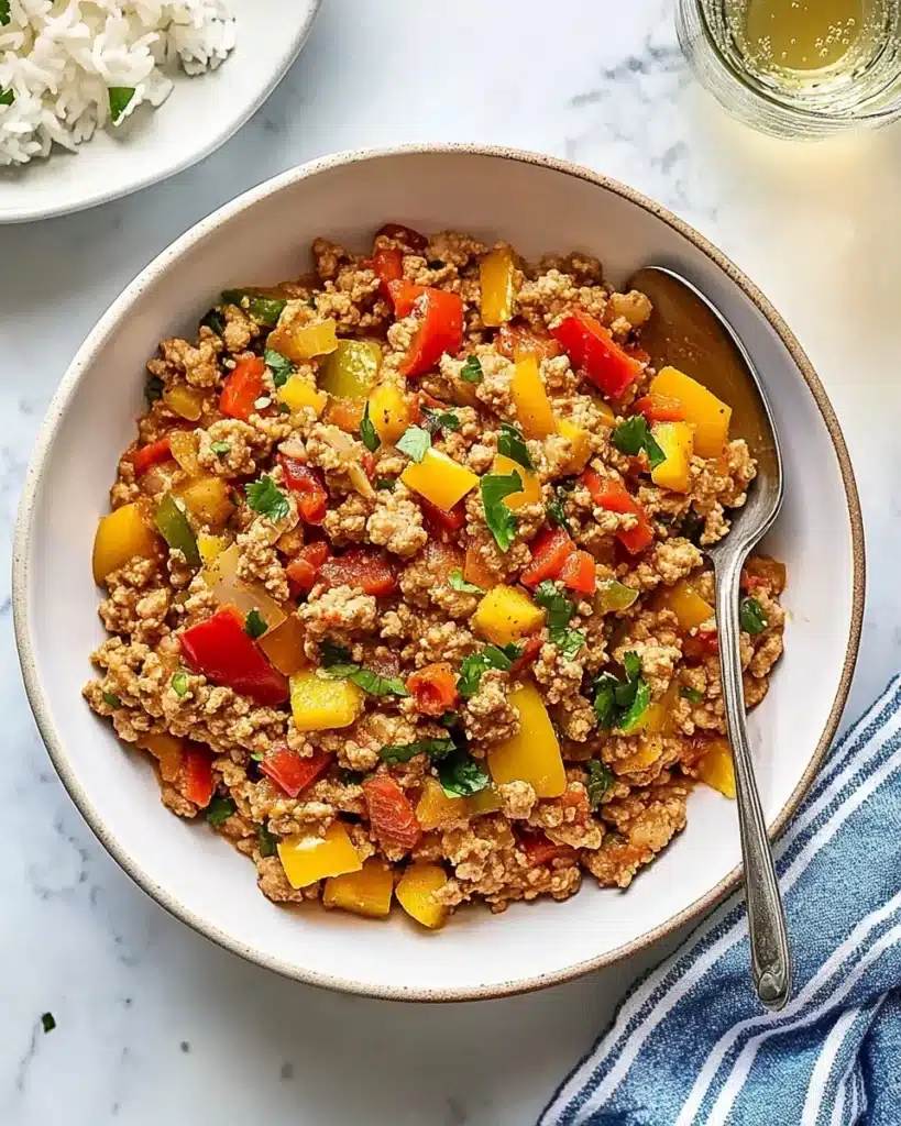 Mom's Ground Turkey and Peppers Recipe