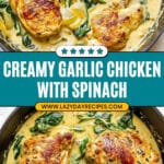 Creamy Garlic Skillet Chicken with Spinach Recipe