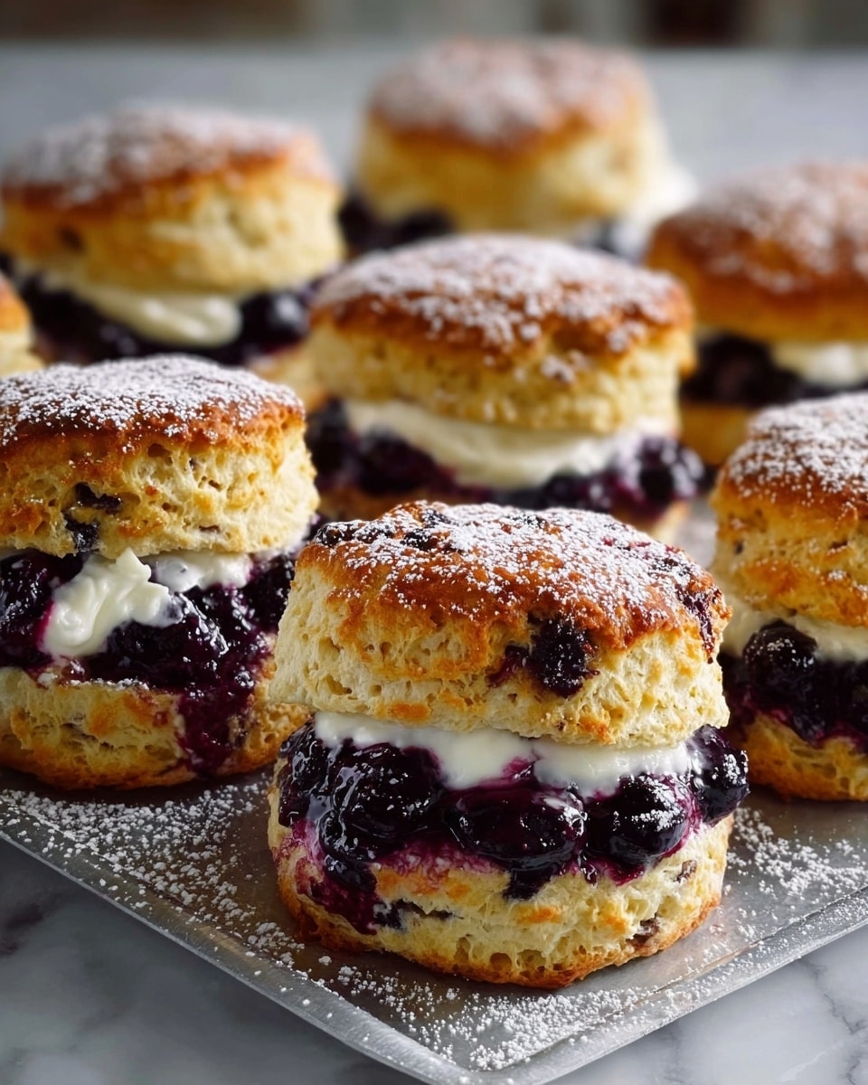 Blueberry Biscuits with Lemon Vanilla Glaze Recipe - Recipe Image
