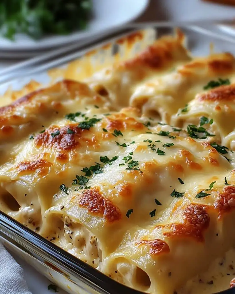 Chicken Alfredo Lasagna Rolls Recipe