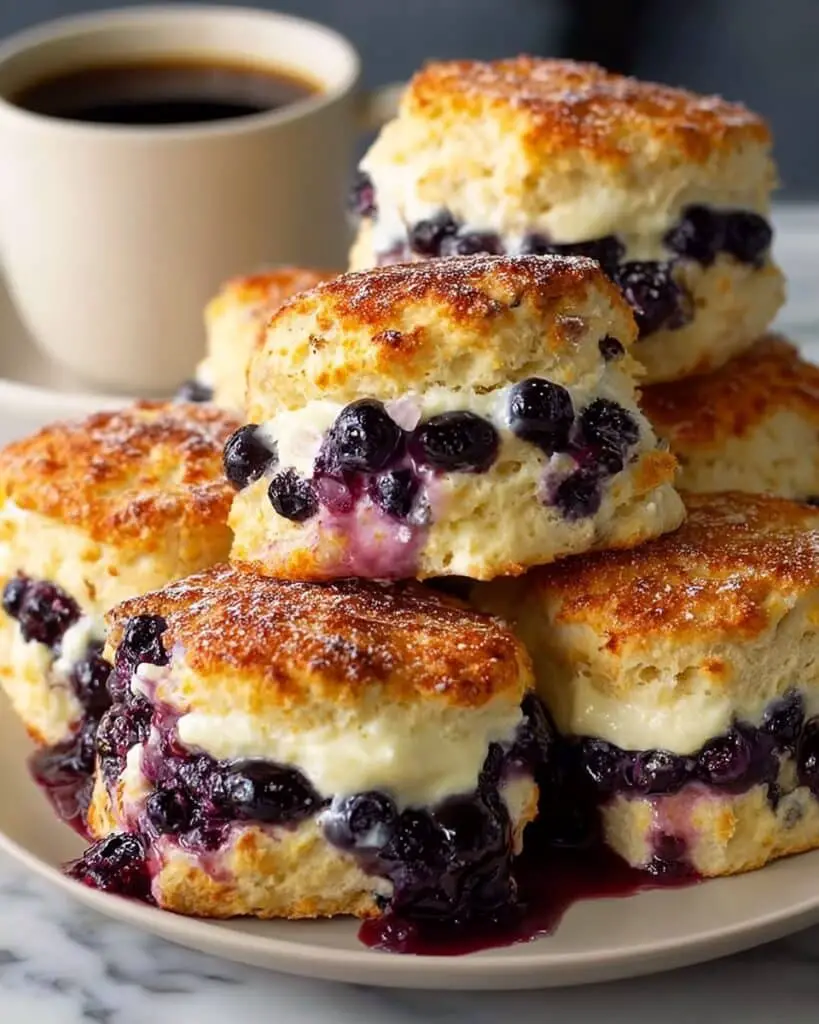Blueberry Biscuits with Lemon Vanilla Glaze Recipe