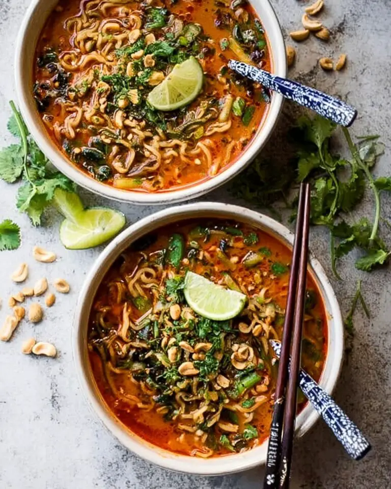 30 Minute Thai Peanut Chicken Ramen Recipe
