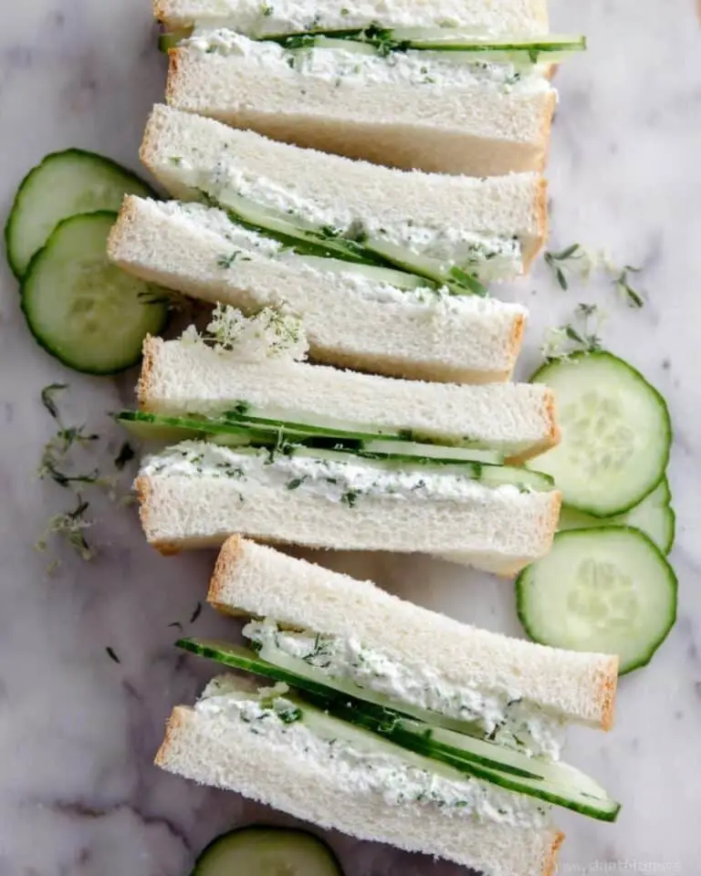 Cucumber Sandwiches with Herb Cream Cheese Recipe