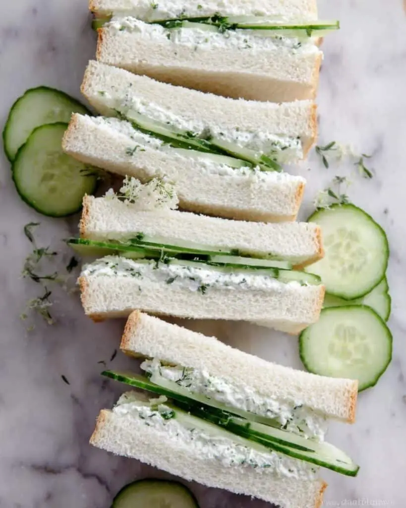 Cucumber Sandwiches with Herb Cream Cheese Recipe