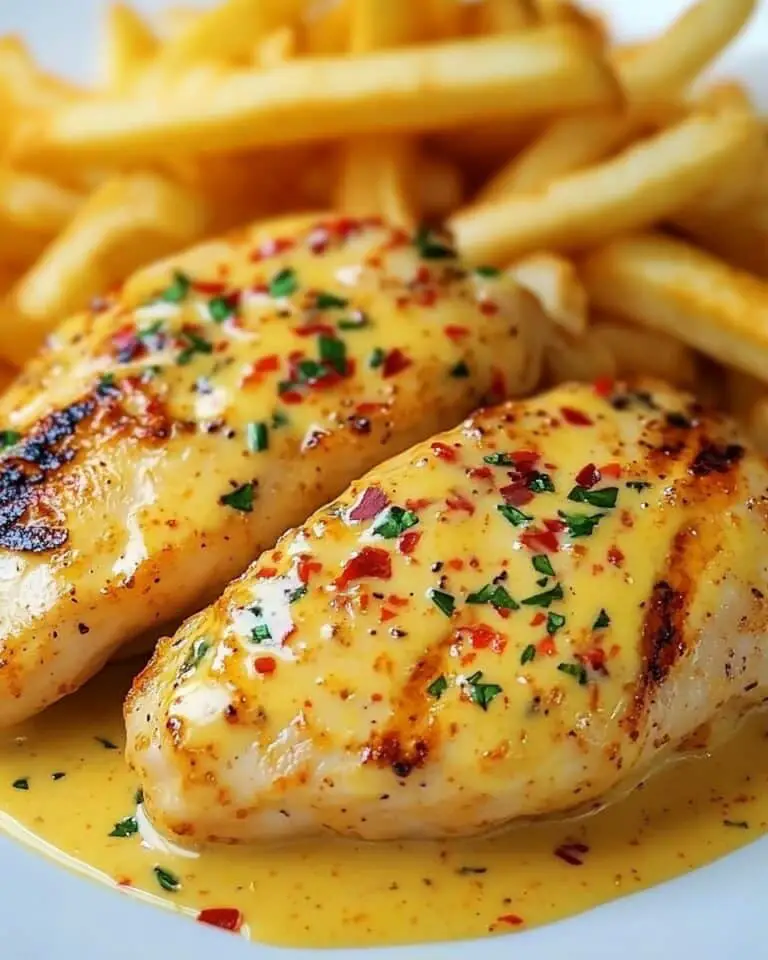 Spicy Creamy Garlic Parmesan Chicken Fillet with Crispy Fries Recipe