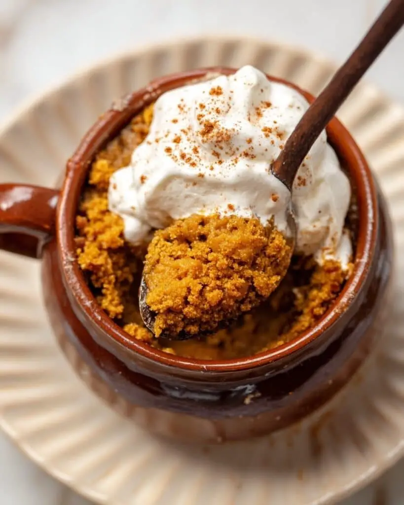 Pumpkin Mug Cake with Cinnamon and Whipped Cream Recipe
