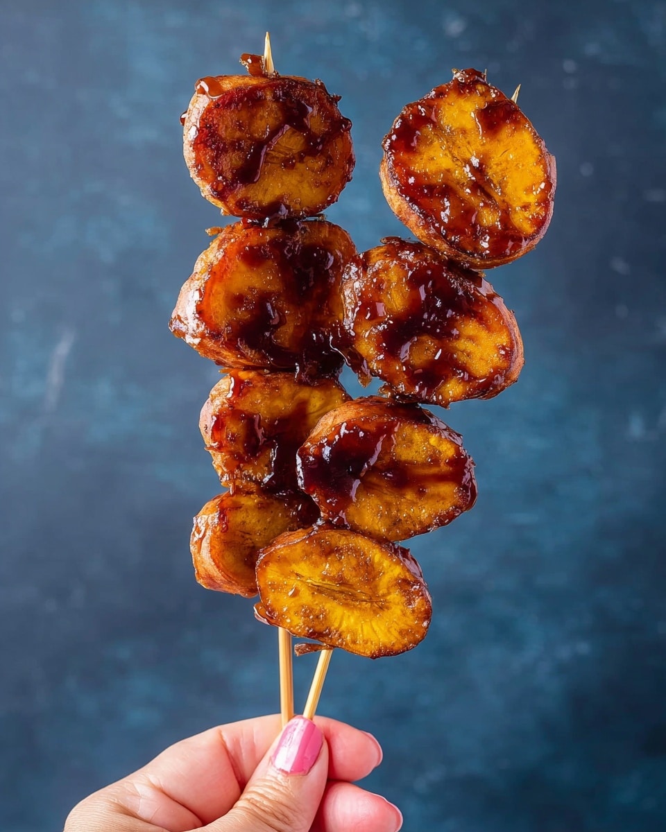 The image shows several slices of roasted sweet potatoes arranged closely on a metal cooling rack. Each slice varies in shape, with most being round or oval and exhibiting a warm orange color with some darker caramelized edges. The texture looks slightly crisp on the outside while still soft inside, and the slices have a shiny glaze of syrup or honey drizzled unevenly across them, creating small white streaks and droplets. The background is a white marbled surface, giving a clean contrast to the rich orange and brown tones of the sweet potato slices. photo taken with an iphone --ar 4:5 --v 7