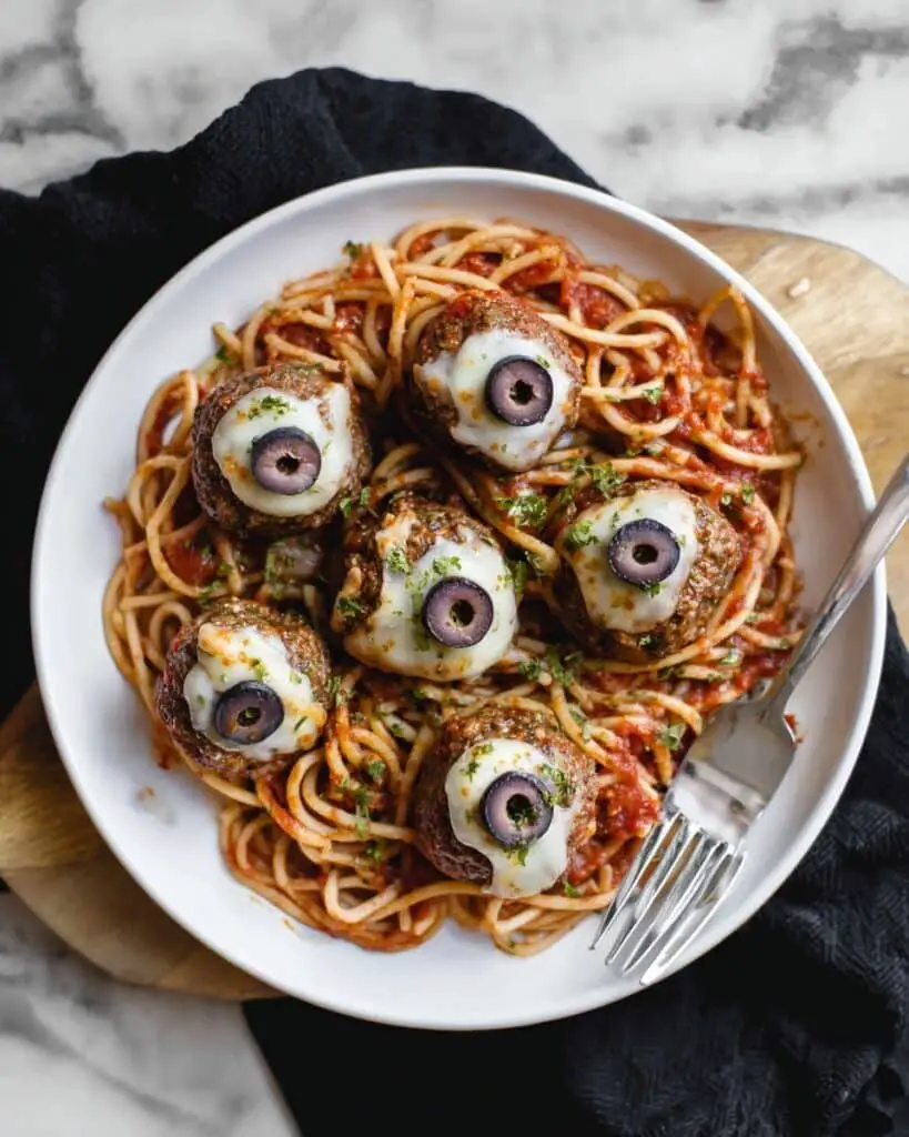 Spooky Eyeball Spaghetti & Meatballs Recipe
