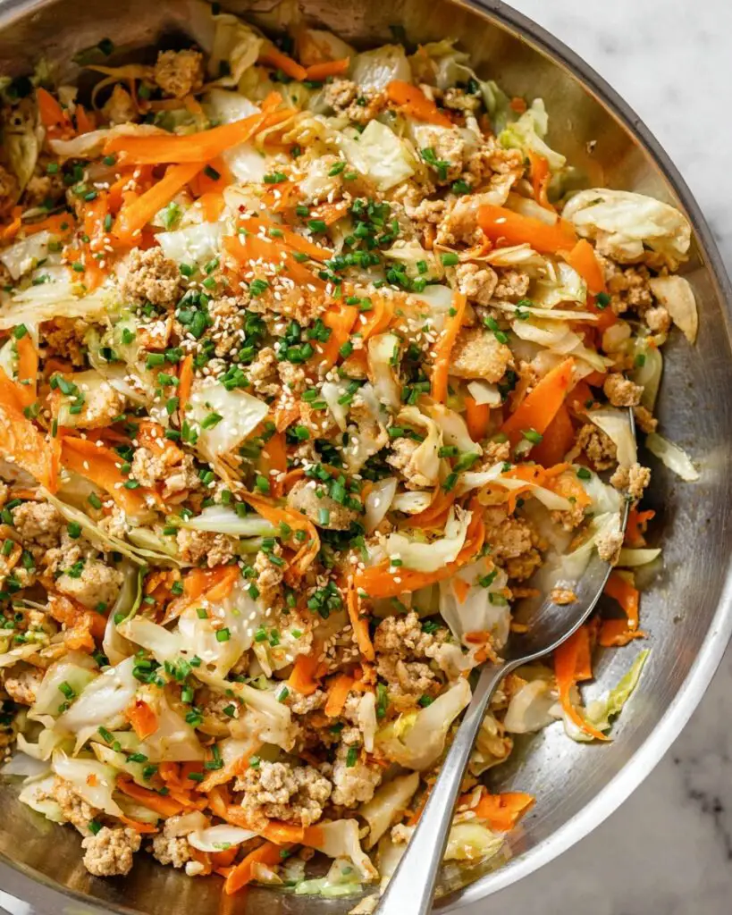 Egg Roll in a Bowl with Ground Turkey and Veggies Recipe