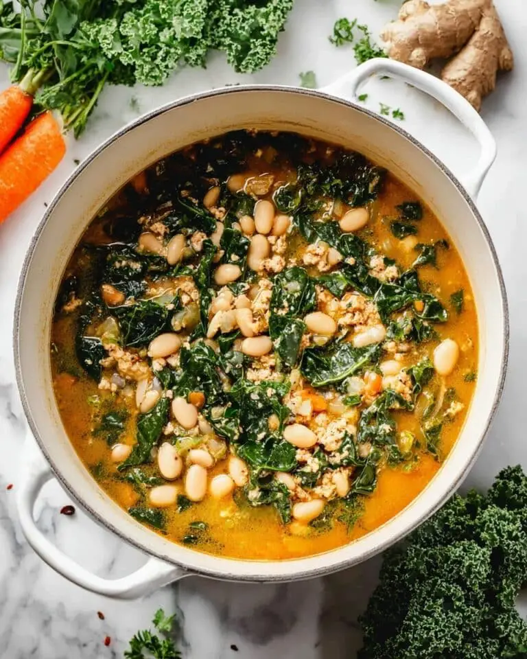 Lemony Herby Ground Turkey Soup with Greens Recipe