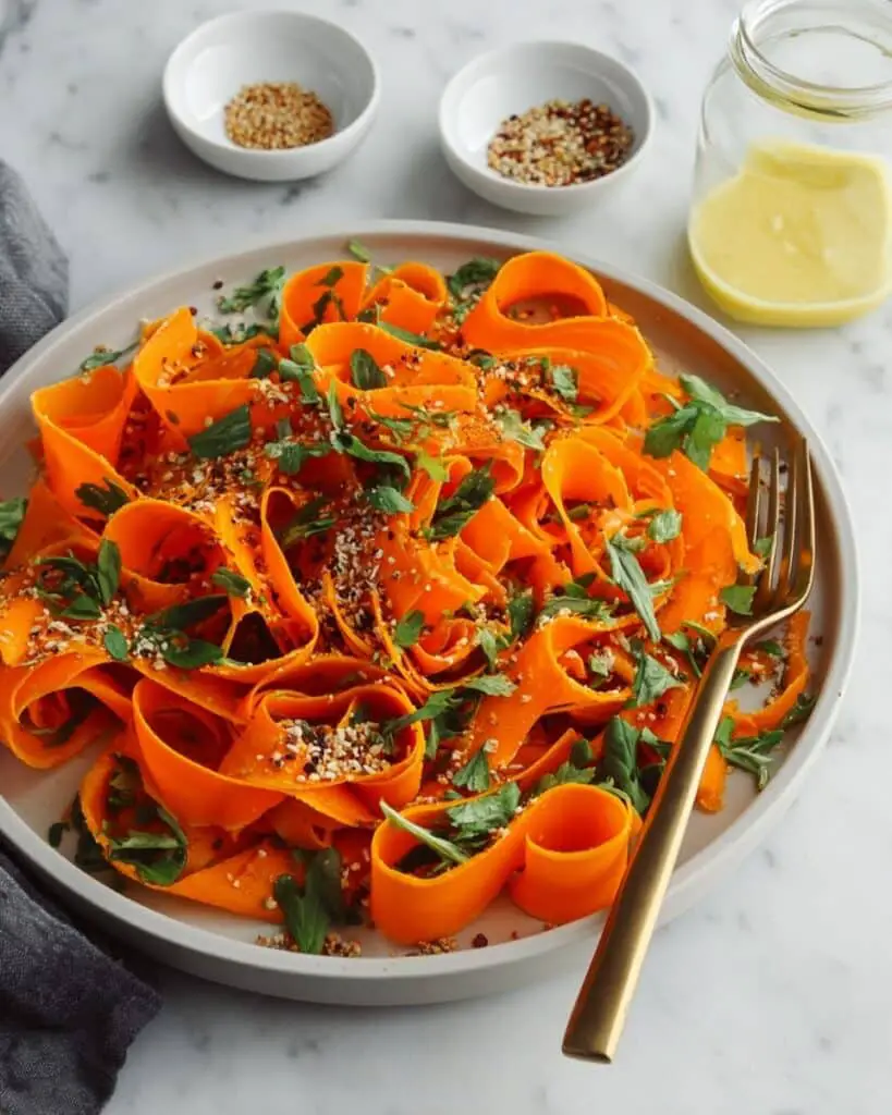 Raw Carrot Salad with Tangy Balsamic and Fresh Herbs Recipe