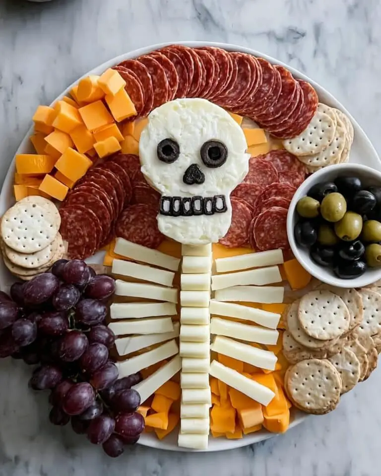 Skeleton Charcuterie Board for a Spooky Snack Recipe