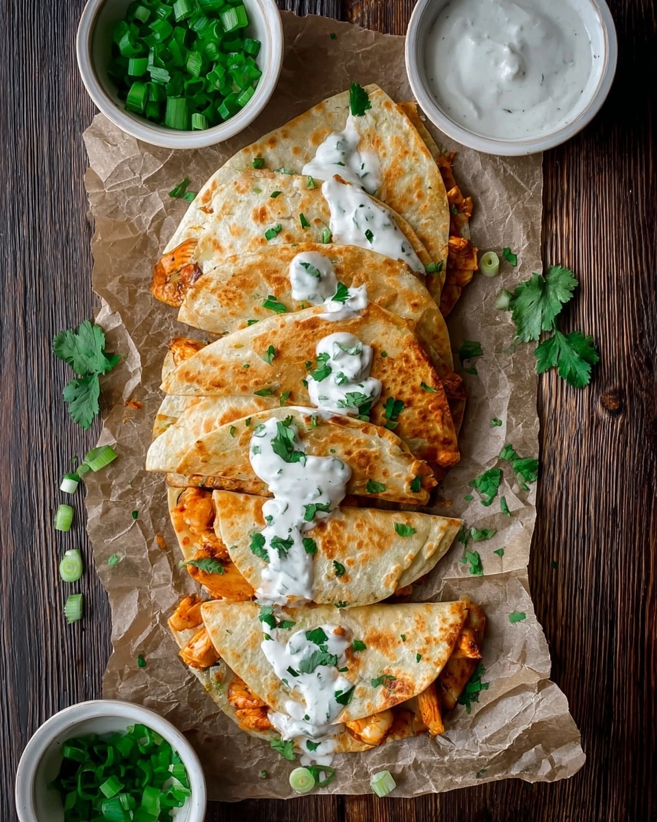 Crockpot Crispy Buffalo Chicken Tacos with Jalapeño Ranch Recipe