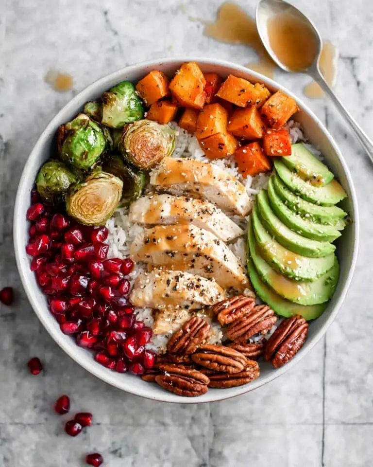 Harvest Bowls with Roasted Vegetables, Grilled Chicken, and Kale Salad Recipe