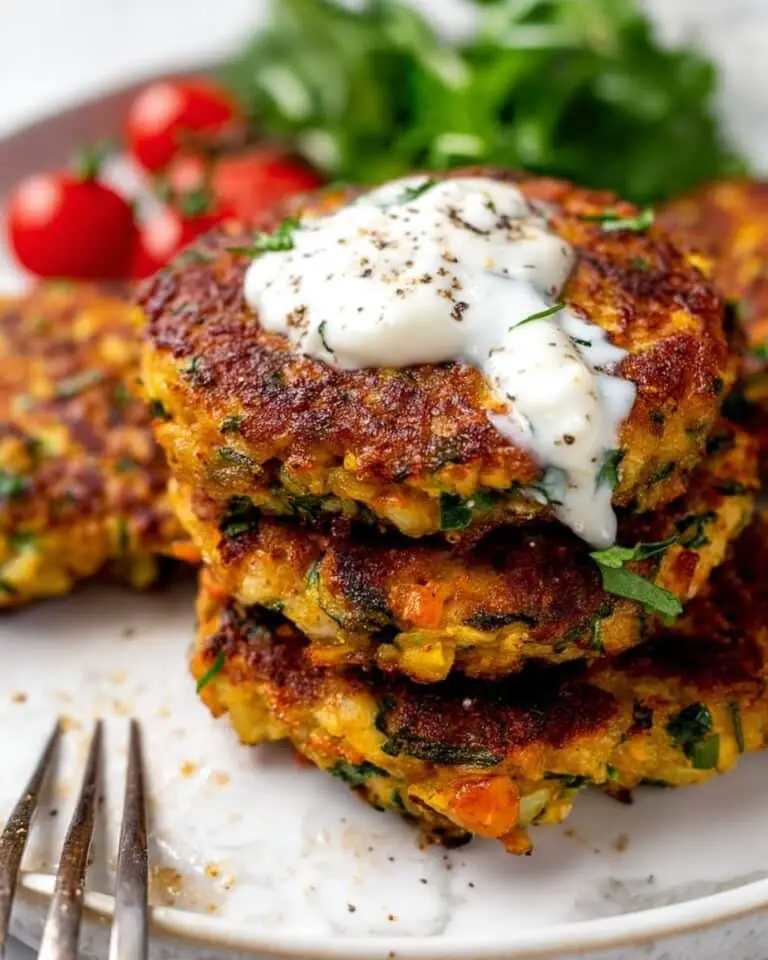 Zucchini & Sweet Potato Fritters with Herbed Yogurt Sauce Recipe
