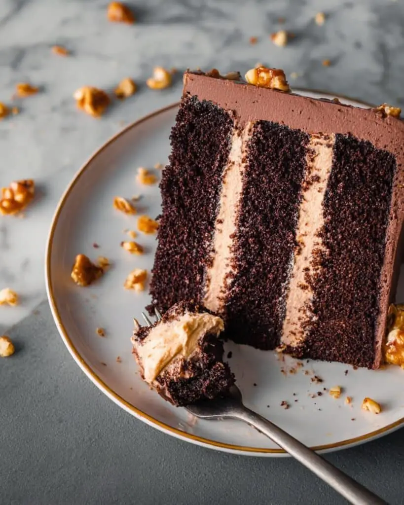 Chocolate Cake with Hazelnut Praline Whipped Cream Filling Recipe