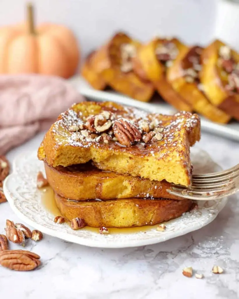 Pumpkin French Toast with Pecans and Syrup Recipe