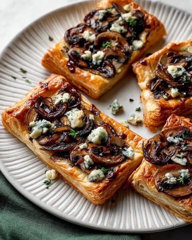 Mushroom Gorgonzola Puff Pastry Tarts Recipe