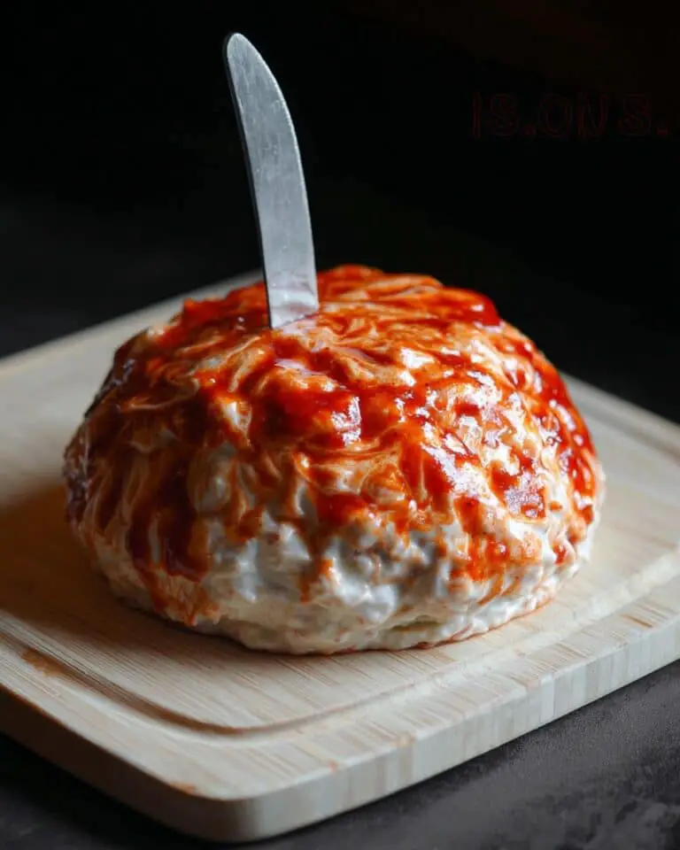 Shrimp On The Brain Crackers: Spooky Creamy Shrimp Dip in a Brain-Shaped Mold Recipe