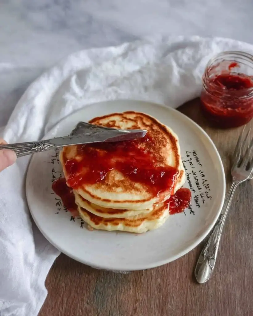 Bloody Good Pancakes with Strawberry Maple Syrup Recipe