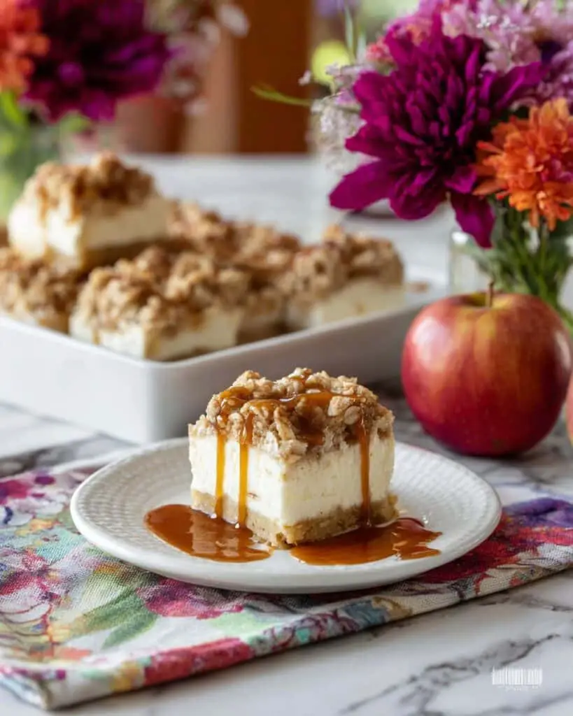 Caramel Apple Streusel Cheesecake Bars Recipe